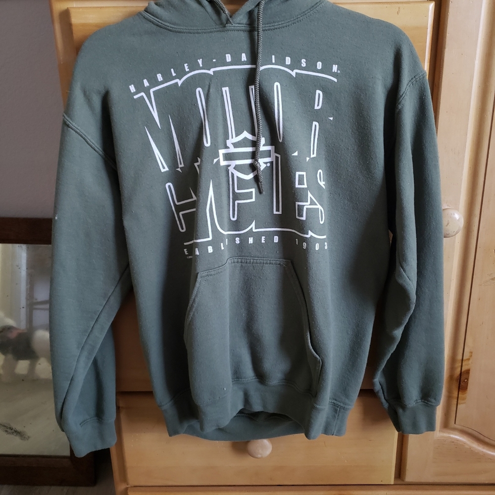 Harley-Davidson Green Sweatshirt Hoodie Casual